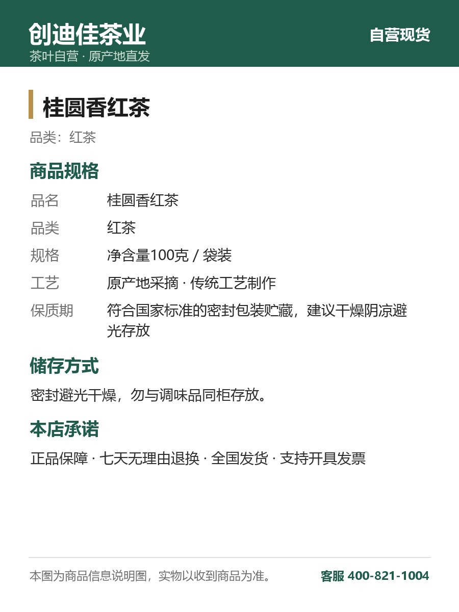 桂圆香红茶 100克袋装 甜香回甘 细节图2