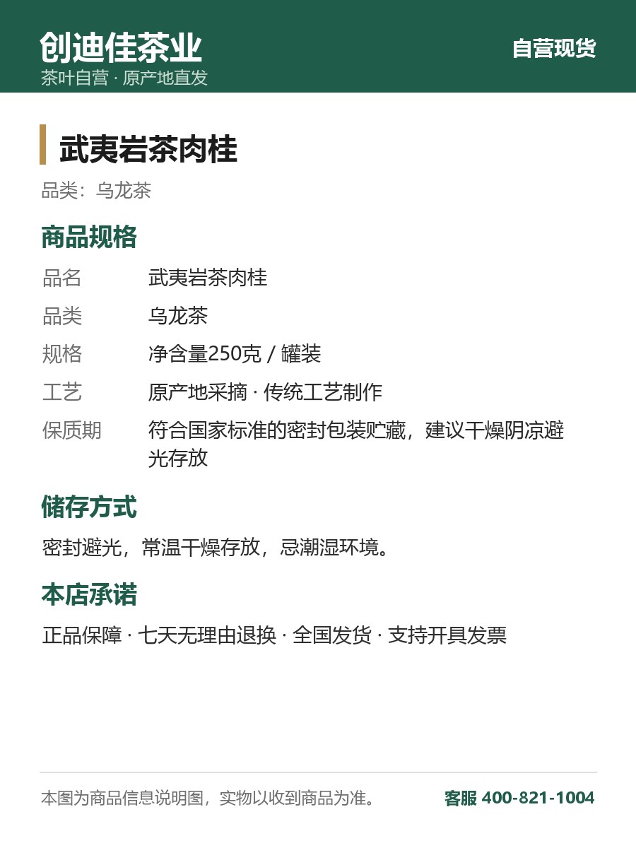 武夷岩茶肉桂 250克罐装 岩骨花香 细节图2